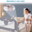 LZQ Barrière de lit pour enfant-Barrière de lit pour soulever verticalement-Barrière de sécurité pour lit de bébé-200 cm -Petit ours-3