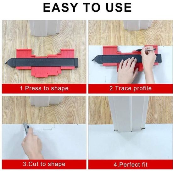 outil de copie de forme de profil large mod/èle instantan/é de copie pr/écise pour les formes irr/éguli/ères Ashine 12,7 cm et 25,4 cm Duplicateur de jauge de contour avec 2 serrures