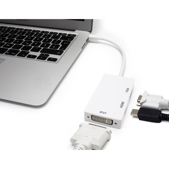 MyGadget Adaptateur Mini Display Port HDMI Blanc Convertisseur de c/âble pour Apple MacBook Air//Pro//iMac//Mac//Surface Pro//Lenovo