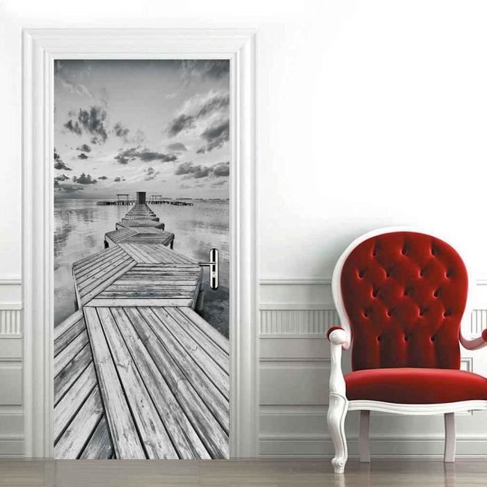 Sticker Mural 3D Paysage - 948NA - Déco Vinyle Pour Porte Ou Mur - Neuf