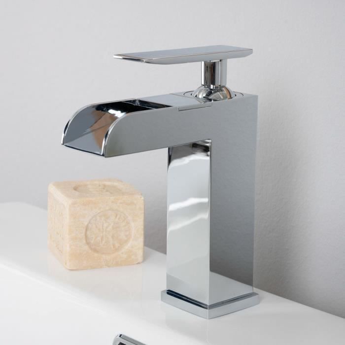 Robinet cascade pour lavabo Shannon chrome - Cdiscount Bricolage
