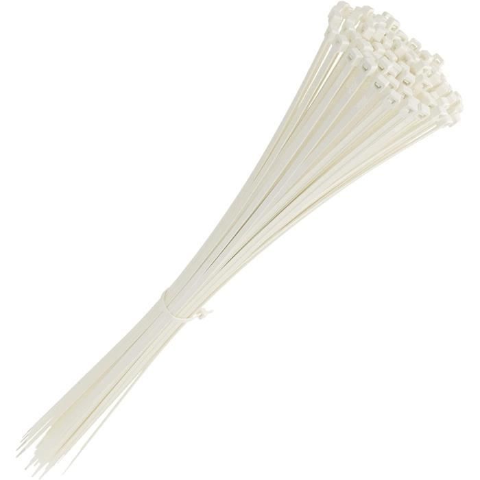 700 Colliers De Serrage Autobloquants 80x1,8 Mm – Blanc, En Nylon
