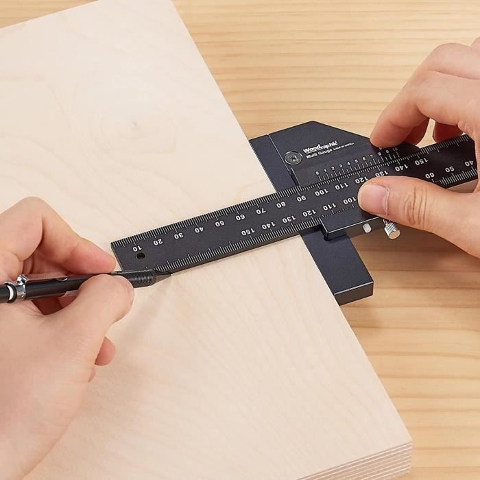 Compas Cuir Aile Réglable 200 Mm Avec Écrou à Ressort - Outil Précis Menuiserie, Travail Cuir, Marquage Bois & Métal