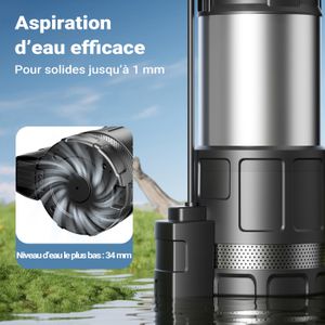 ESTINK Pompe à eau submersible 10W pour aquarium, résistance à la micro ESTINK Pompe à eau submersible 10W pour aquarium, résistance à la micro