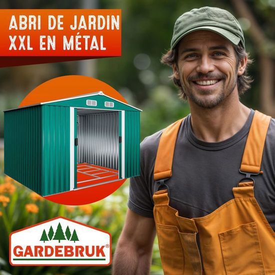GARDEBRUK Abri De Jardin Métal Inoxydable 185x165x90cm - Cabanon Rangement Outils Anthracite