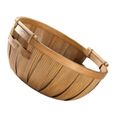 1pc Wooden Fruit Storage Basket Sundries Basket(Log Color)   PANIER A LINGE-0