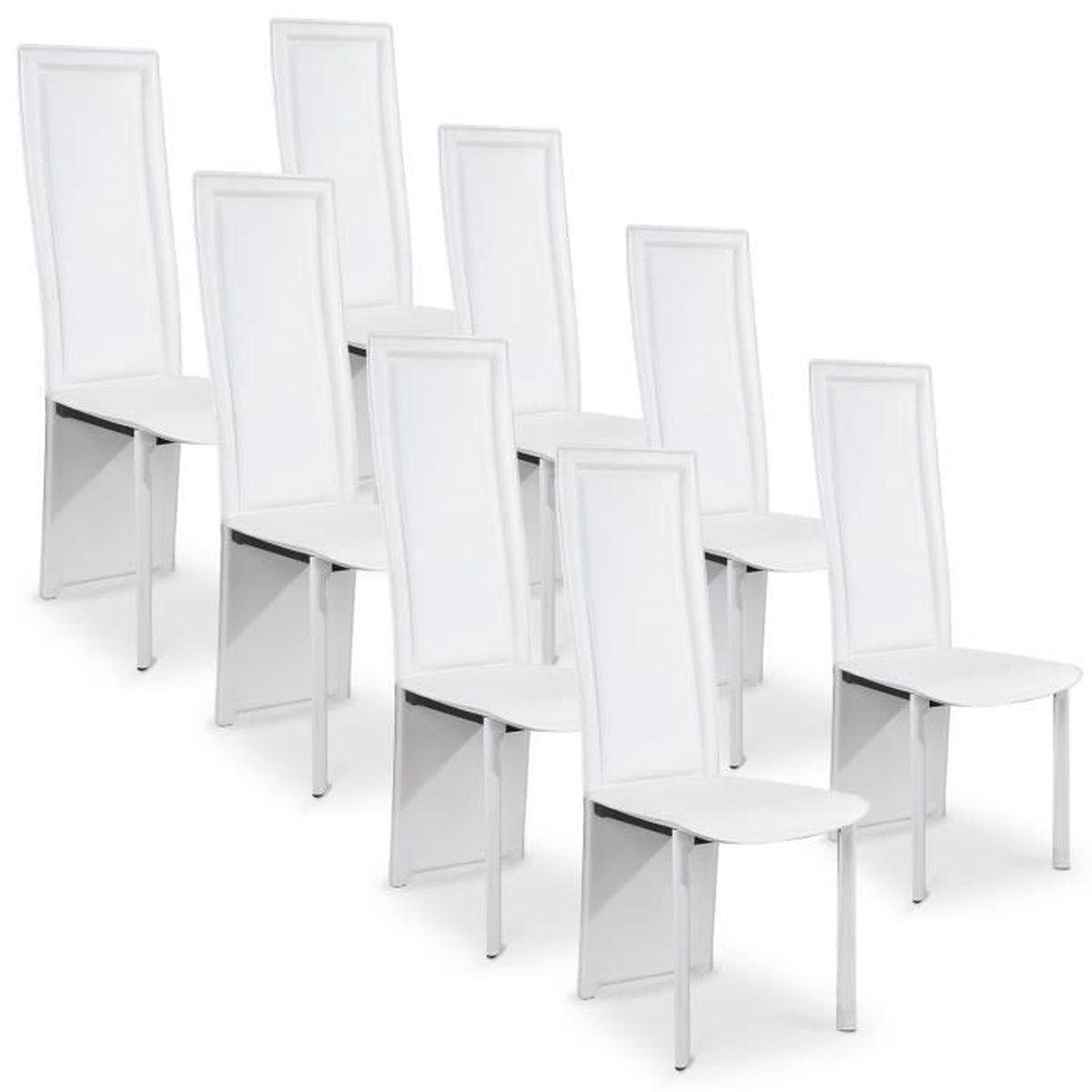 Lot de 8 chaises Maestro Blanc  Cdiscount Maison