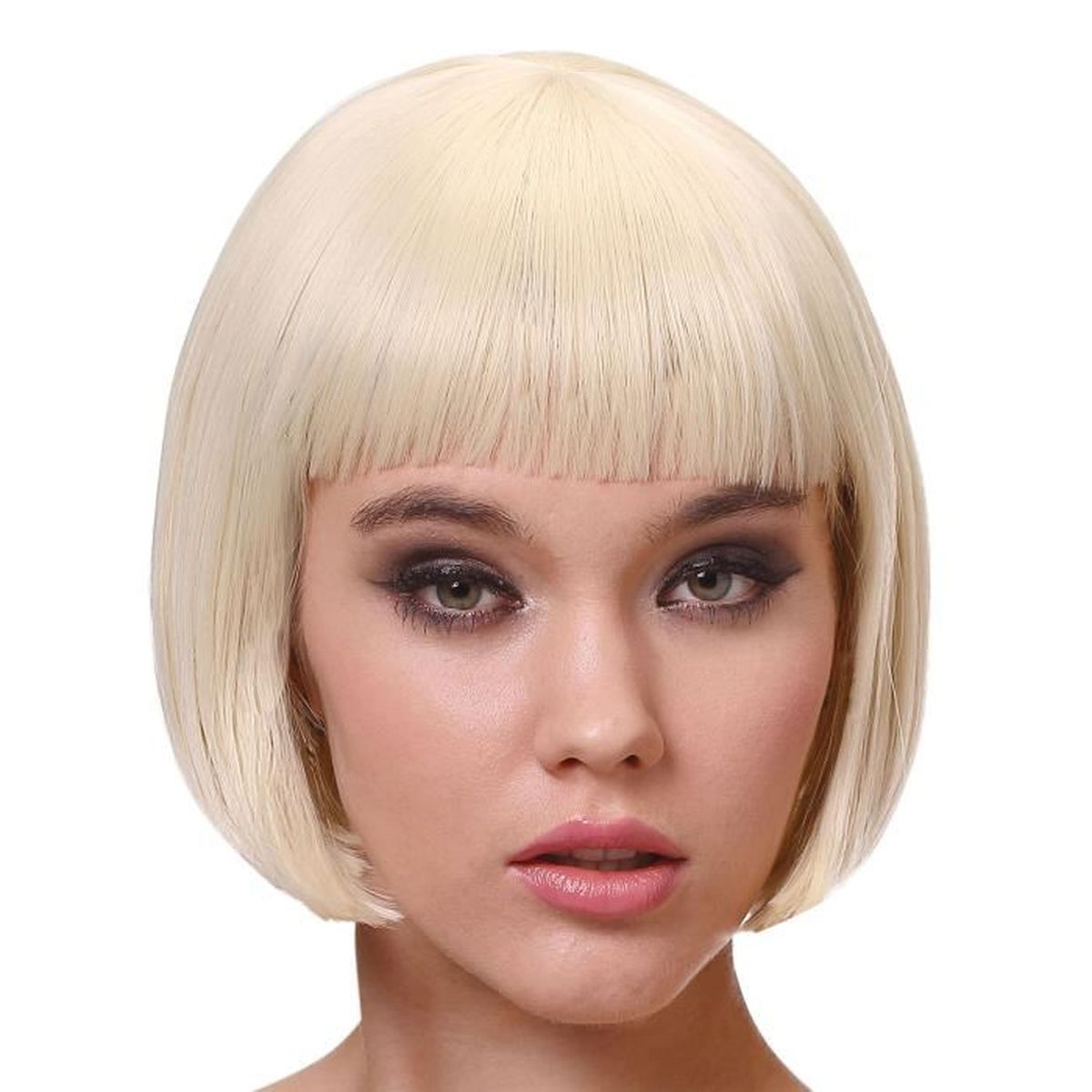 Perruque luxe blonde carré court avec frange femme Taille Unique -  Cdiscount Jeux - Jouets