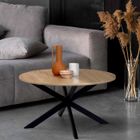 IDMARKET Table basse ronde ALIX pied araignée 70 cm bois et noir