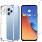 Coque antichoc - Phonillico - Xiaomi Redmi 12 4G - Silicone souple - 2 Verres Trempé - Protection renforcée