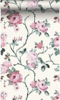 Origin Wallcoverings papier peint fleurs blanc et rose clair - 53 cm x 10,05 m - 347433