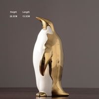 Statue deco,Statue de pingouin doré, décoration créative pour la maison, en résine, ornements de bureau, salon, - Type C-big 2
