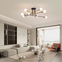 GANEED Sputnik Réglable 8 lumières lustre industriel pour cuisine Foyer Chambre,E27,(ampoules non incluses)