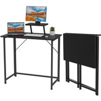 Table de Bureau Pliante - LDSZXNE - 80x45x75cm - Noir - Facile à assembler et à ranger - Avec une étagère