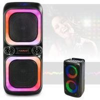 Pack 2 Enceintes Autonomes USB Bluetooth sur batterie 600W MAD-NASH60 - PARTY LEO-250 Karaoke Soirée Fête Anniversaire Cadeau