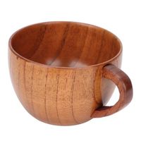 Sonew tasse à fond plat Tasse à café en bois tasse à thé tasse à base plate rétro avec poignée pour le bureau de l'école