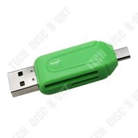 TD® Clé USB 2.0 + TF-Micro SD-SD à Micro USB OTG Lecteur de carte pour Dispositif Avec Port USB Multifonctions - Verte