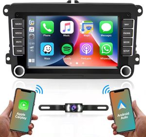 AUTORADIO Noir Apple Carplay sans Fil Autoradio avec GPS pou