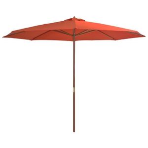 PARASOL CWU Parasol avec mât en bois 350 cm Terre cuite 60299