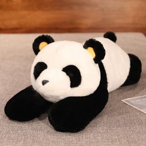 PELUCHE Blanc et noir - 60 cm - Ours Panda géant Long en peluche, Poupée en peluche couchée en position couchée, Joue