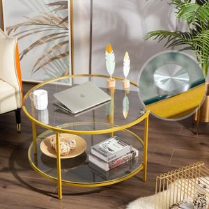 Table Basse Ronde En Verre Metal Olive Achat Vente Pas Cher
