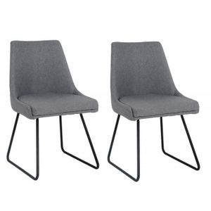 Chaise Skandi Tissu Grise Lot De 2 Achat Vente Chaise