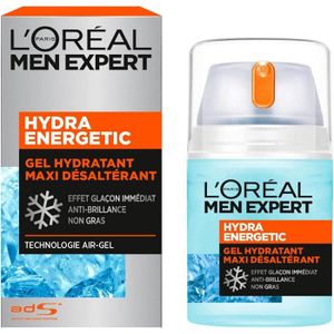 HYDRATANT VISAGE Soin De Jour - L oréal Men Expert Gel Hydratant Visage Homme Maxi Désaltérant Effet Glaçon Rafraîchissant Technologie Air-gel T