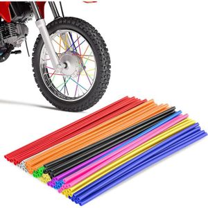 Noir B Baosity 72pcs Couvertures Peaux de Rayons de Moto Couvre-Jante pour Roue 