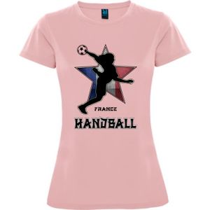 T-SHIRT MAILLOT DE SPORT T-shirt Handball Femme La Battante - Rose - Manche