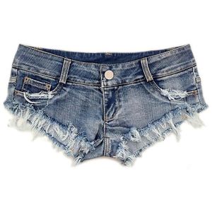 JEANS FUNMOON Sexy Déchiré Jean Shorts Femmes Taille Bas