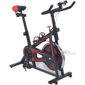 VÉLO D'APPARTEMENT GAR'S  Vélo d'appartement Vélo Spinning 15 kg avec capteurs de pouls Noir et rouge(6861)