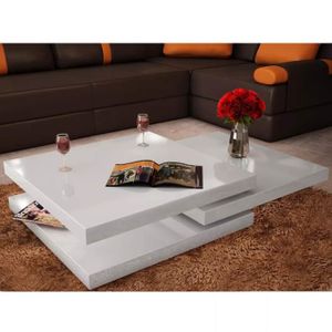 Table Basse Carre Laquee Blanc Achat Vente Pas Cher