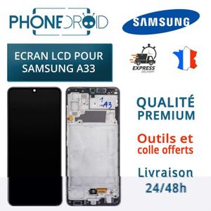 ECRAN DE TÉLÉPHONE Écran LCD + Tactile Samsung Galaxy A33 5G (A336B) sur châssis + Outils, stock F