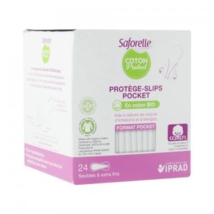 PROTÈGE SLIP Saforelle Protections Protège-Slips Pocket en Coton Bio 24 unités