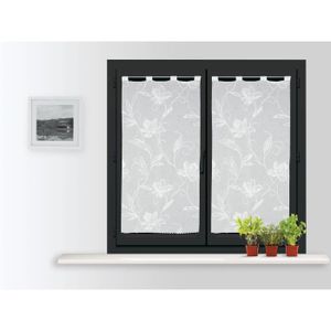 Rideaux Brise Bise Gris Et Blanc Achat Vente Pas Cher