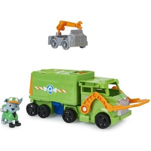 Pat Patrouille Dino : Rocky Et Son camion de Recyclage Dino + Un Dinonaure  Mystere - Vehicule Deluxe - Voiture - Figurine Chien