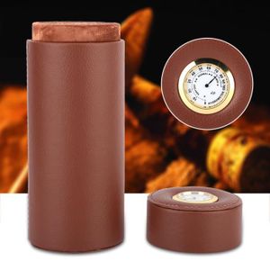 CAVE À CIGARE LIU-7694954875178-Pot à cigares Mini Pot de rangement Portable en cuir PU, doublé de bois de cèdre, cave à cigares (marron) pour pip