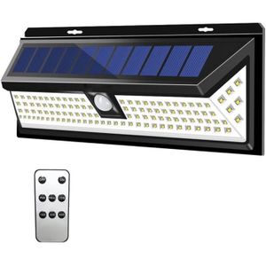Lampe Solaire Extérieur 4000K Lumière Solaire 48 LEDs Eclairage Solaire Plus Brillante 1250 LM Projecteur LED Solaire 40W IP66