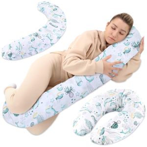 COUSSIN ALLAITEMENT Oreiller d'allaitement xxl oreiller dormeur latéral - Coton Oreiller de grossesse de positionnement adultes Animaux aquatiques
