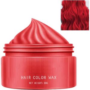 COLORATION Cire De Couleur De Cheveux Rouge,Cire De Coloration Temporaire Rouge,Cire Colorante Cheveux,Cire Capillaire Colorée,Teinture [u571]