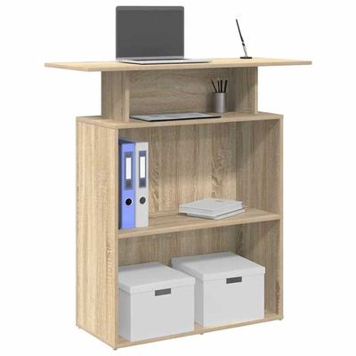 Armoire Roulante Avec Bureau En Bois De Pin Massif VidaXL - Meuble De Rangement Mobile Pour Bureau Ou Maison