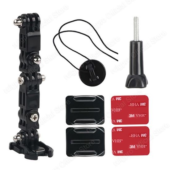 Support Casque Moto Pour GoPro - Compatible Hero, DJI, Insta360 - Fixation Menton Clipable