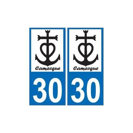 numéro immatriculation 30 La Camargue Autocollants