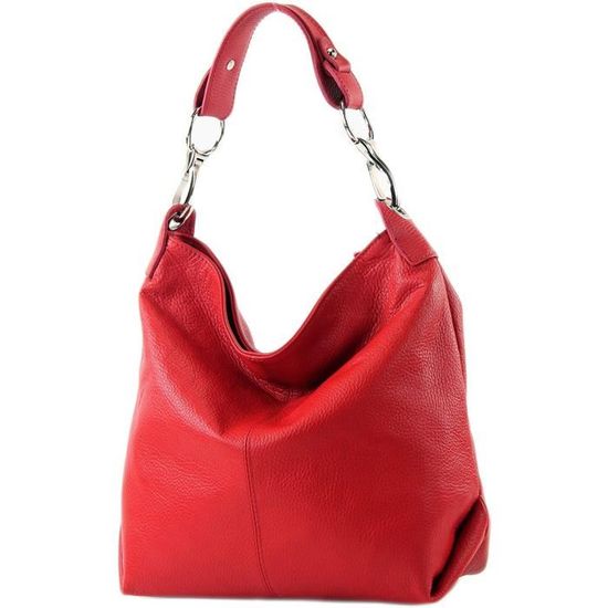 Sac Banane Grand Modèle En Cuir Véritable - Modamoda - Fabriqué En Italie - Bandoulière Réglable - Bleu Foncé - Taille Large