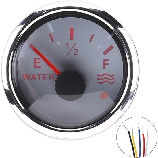 Jauge De Niveau De Carburant 52mm Lumineuse Blanche 12V - Manomètre Essence E-1/2-F Pour Voiture & Moto