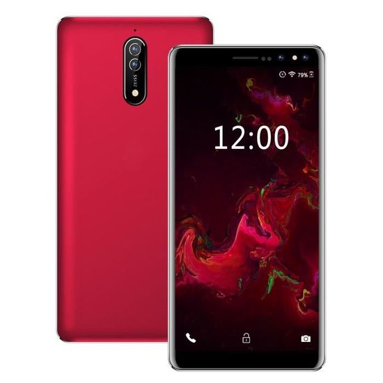 Smartphone 4G Plein écran  V·MOBILE N8(2019) 2.5D,Android 7.0-16Go-Photo:5MP+8MP Réseau 4G-2800mAh-Téléphone portable pas cher-Rouge