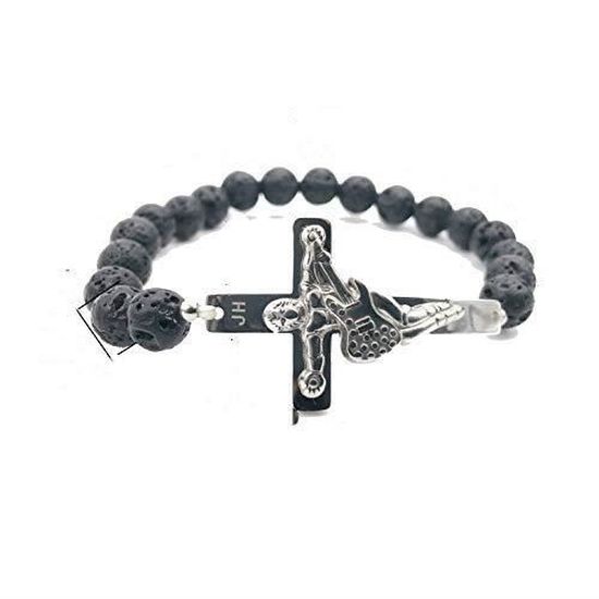 Pendentif Croix Johnny Hallyday Argenté avec signature