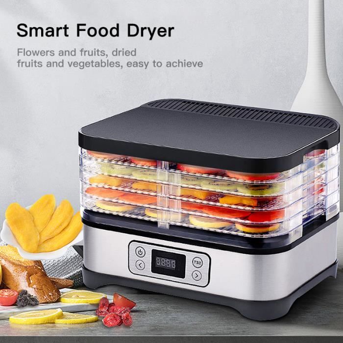DIANWAA DESHYDRATEUR D ALIMENTS 5 Plateaux Déshydrateur Fruits et Légumes avec Thermostat Réglable 35-70°