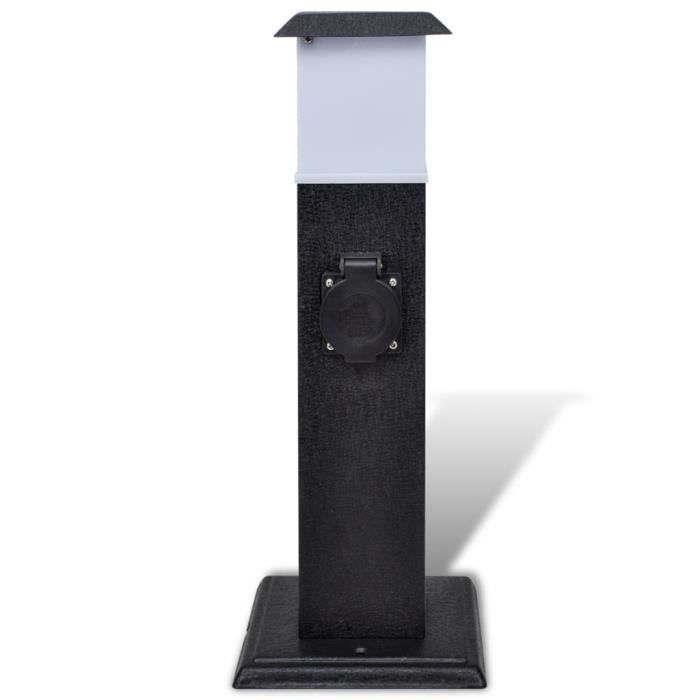 Cache-prises electriques Borne jardin electrique 2 prises avec Lampe