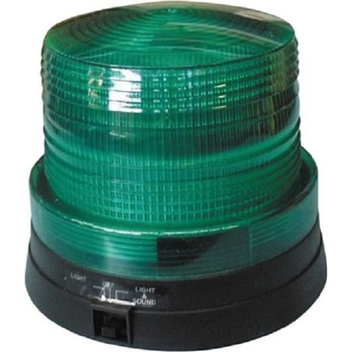 Gyrophare magnétique vert 6 led à pile